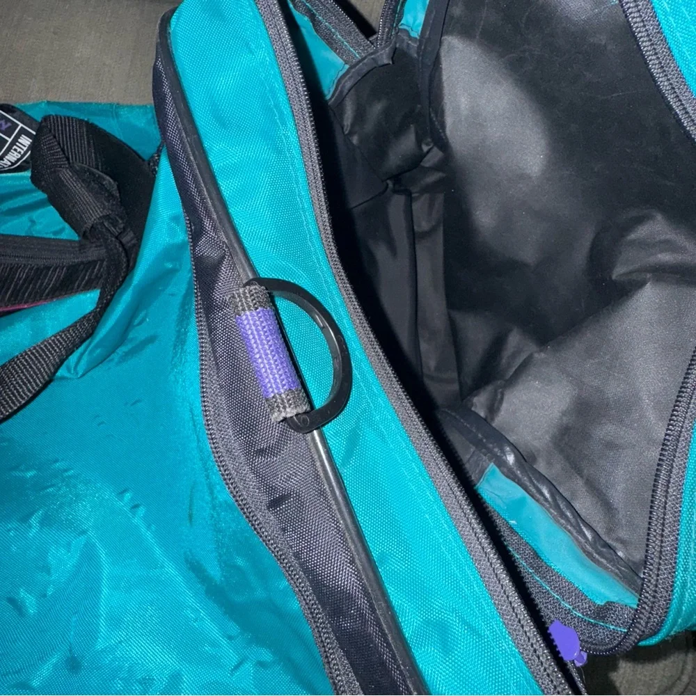 Motions International‎ Vintage 80s Super Sports Duffel Bag Teal Black Purple